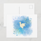 Eine schöne weiße Taube bringt Frieden auf der Pos Postkarte (Vorne/Hinten)