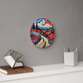 Eine schöne Wiese Runde Wanduhr