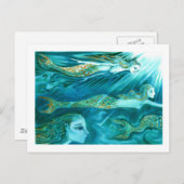 Eine Schule für Meerjungfrauen schwimmt bei Postkarte (Vorne/Hinten)
