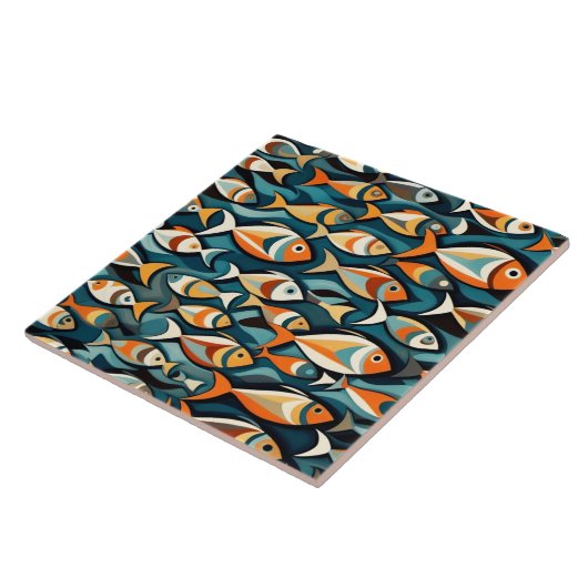 eine Schule im Stil der Fischkunst im Deko Fliese (Seite)