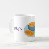 Eine Schüssel Abendessenssuppe mit Brot Kaffeetasse (Vorderseite Links)