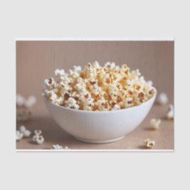 Eine Schüssel Popcorn mit einigen beschnitten Seidenpapier