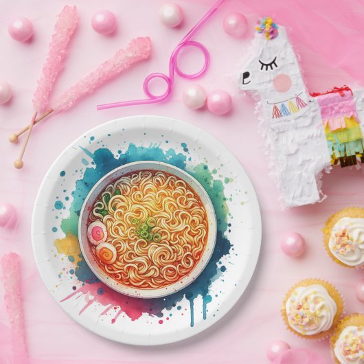Eine Schüssel Ramen Noodles Pappteller (Party)