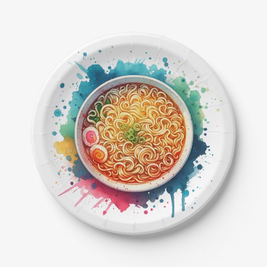 Eine Schüssel Ramen Noodles Pappteller (Vorderseite)