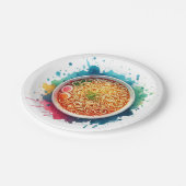 Eine Schüssel Ramen Noodles Pappteller (Schrägansicht)