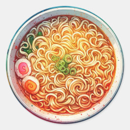 Eine Schüssel Ramen Noodles Runder Aufkleber