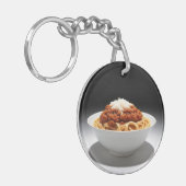 Eine Schüssel Spaghetti Bolognese Schlüsselanhänger (Vorderseite links)
