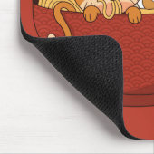 Eine Schüssel voll Nudeln und Kätzchen Mousepad (Ecke)