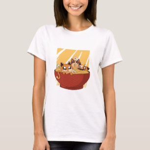 Eine Schüssel voll Nudeln und Kätzchen T-Shirt