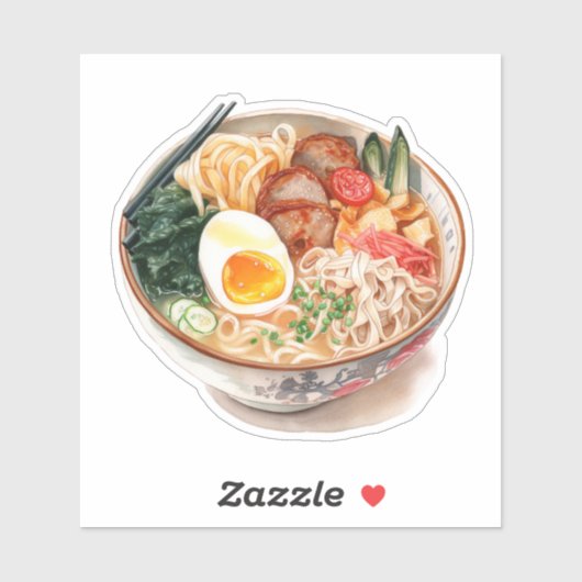 Eine Schüssel Yummy Ramen Aufkleber (Blatt)