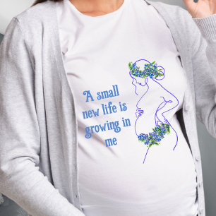 Eine schwangere Frau Silhouette mit Zitat T-Shirt