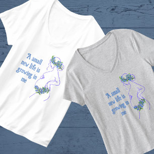 Eine schwangere Frau Silhouette mit Zitat T-Shirt
