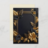 eine Schwarz-Gold Hochzeitsdesign Einladung (Vorne/Hinten)