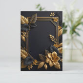 eine Schwarz-Gold Hochzeitsdesign Einladung (Stehend Vorderseite)