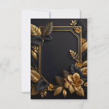 eine Schwarz-Gold Hochzeitsdesign Einladung