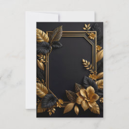 eine Schwarz-Gold Hochzeitsdesign Einladung