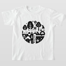 Eine Schwarz-Weiß-Illustration T-Shirt