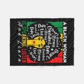 Eine schwarze Frau hört zu und lernt, wer weiß Fleecedecke (Vorderseite (Horizontal))