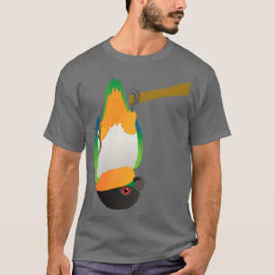 Eine schwarze Kaike, die auf dem Kopf steht T-Shirt