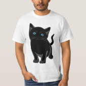 "eine schwarze Katze mit blauen Augen" T-Shirt (Vorderseite)
