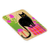 Eine schwarze Katze mit Hauspflanzen Magnet (Rechte Seite)