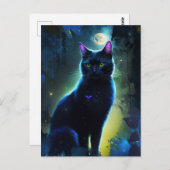 Eine schwarze Katze Postkarte (Vorne/Hinten)