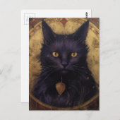 Eine schwarze Katze Postkarte (Vorne/Hinten)