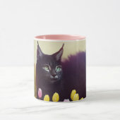 Eine schwarze Katze Tiptos durch die Tulpen - Tass Tasse (Zentrum)