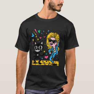 Eine schwarze Katze und eine blonde Schönheit tanz T-Shirt