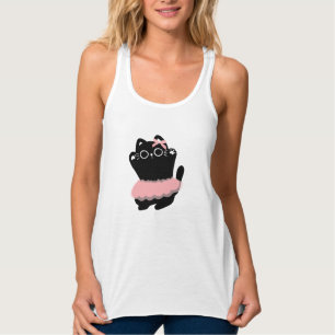 "Eine schwarze Katze wird in einem Tanzrock lebend Tank Top
