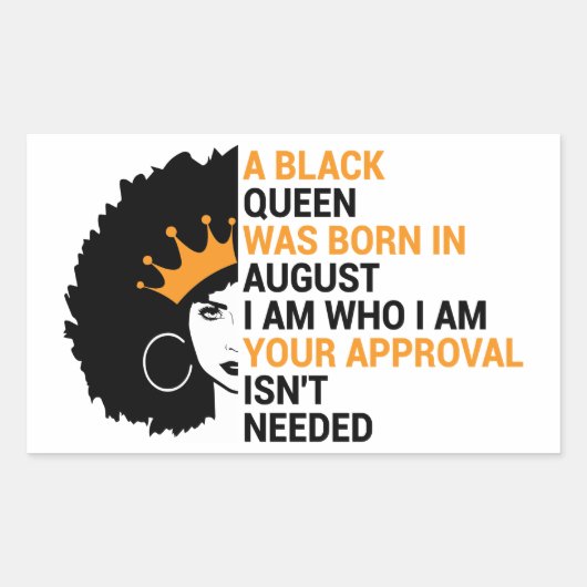 Eine schwarze Königin war im August geboren, ich b Rechteckiger Aufkleber (Vorderseite)