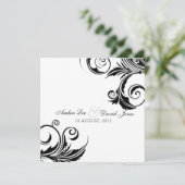 Eine Schwarze Krawatte - Einladung zur Hochzeit (Stehend Vorderseite)