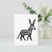 Eine schwarze Silhouette Gemusterte Donkey Tattoo- Postkarte (Stehend Vorderseite)