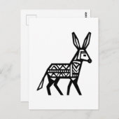 Eine schwarze Silhouette Gemusterte Donkey Tattoo- Postkarte (Vorne/Hinten)