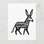 Eine schwarze Silhouette Gemusterte Donkey Tattoo- Postkarte (Vorderseite)