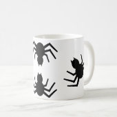 Eine schwarze Spinnenne-Tasse Kaffeetasse (VorderseiteRechts)
