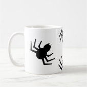 Eine schwarze Spinnenne-Tasse Kaffeetasse (Links)