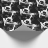 Eine Schwarzweiss-Border-Collie Geschenkpapier (Ecke)