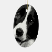 Eine Schwarzweiss-Border-Collie Keramik Ornament (Rechts)