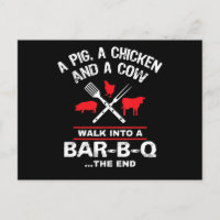 Eine Schweinehähnchenkuh wandert in eine Bar Funny