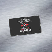 Eine Schweinehähnchenkühe Wandern in eine Bar Funn Magnetische Visitenkarte (Beispiel)