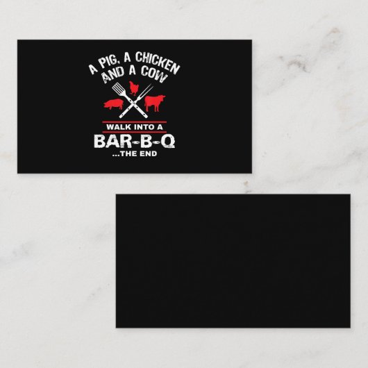 Eine Schweinehähnchenkühe Wandern in eine Bar Funn Visitenkarte (Vorne/Hinten)