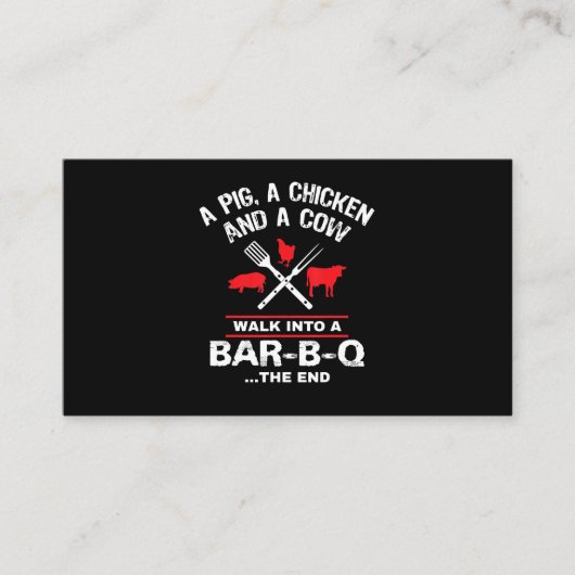 Eine Schweinehähnchenkühe Wandern in eine Bar Funn Visitenkarte (Vorderseite)