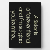 Eine Schwester ist eine Forever Friend Plaque Fotoplatte (Vorderseite)