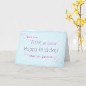 Eine Schwester zu einer anderen (Geburtstag) Karte (Gelbe Blume)