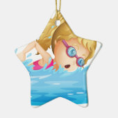 Eine Schwimmen des jungen Mädchens Keramikornament (Links)