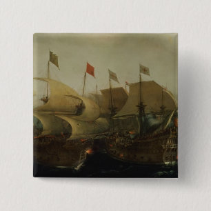 Eine Seeaktion, vielleicht der Kampf von Cadiz, Button