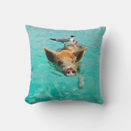 Eine Seemöve und ein Schwein Kissen