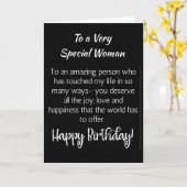 ** EINE SEHR BESONDERE FRAU** AUF IHRER GEBURTSKAR KARTE (Gelbe Blume)