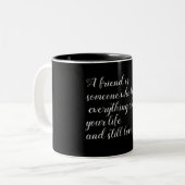 EINE SEHR BESONDERE "FREUNDSCHAFT-TASSE" ZWEIFARBIGE TASSE (Vorderseite Links)